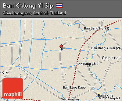 Shaded Relief 3D Map of Ban Khlong Yi Sip