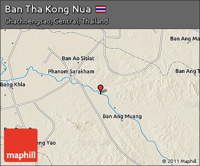 Shaded Relief 3D Map of Ban Tha Kong Nua