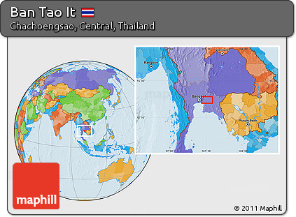 Political Location Map of Ban Tao It