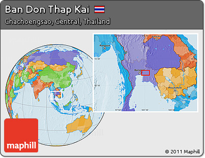 Political Location Map of Ban Don Thap Kai