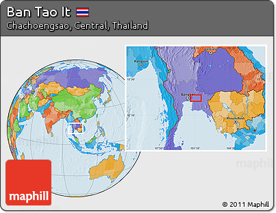 Political Location Map of Ban Tao It