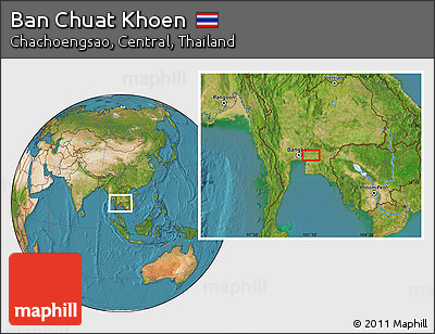 Satellite Location Map of Ban Chuat Khoen