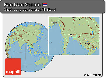 Savanna Style Location Map of Ban Don Sanam