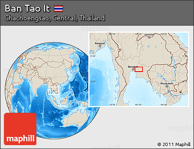 Shaded Relief Location Map of Ban Tao It