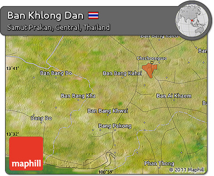 Satellite Map of Ban Khlong Dan