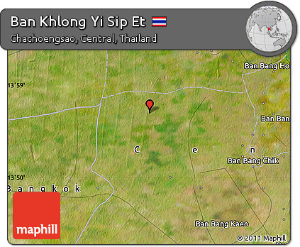 Satellite Map of Ban Khlong Yi Sip Et