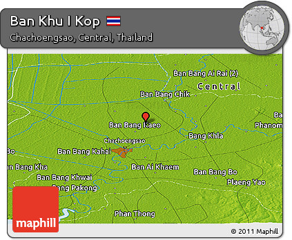 Physical Panoramic Map of Ban Khu I Kop
