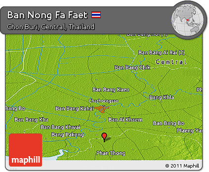 Physical Panoramic Map of Ban Nong Fa Faet