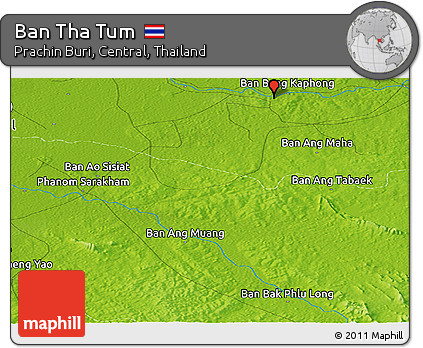 Physical Panoramic Map of Ban Tha Tum
