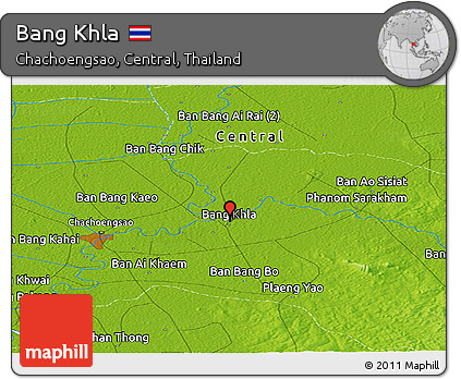 Physical Panoramic Map of Bang Khla