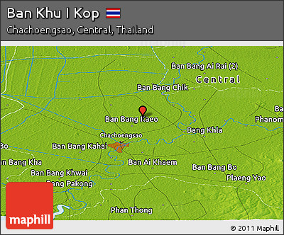 Physical Panoramic Map of Ban Khu I Kop
