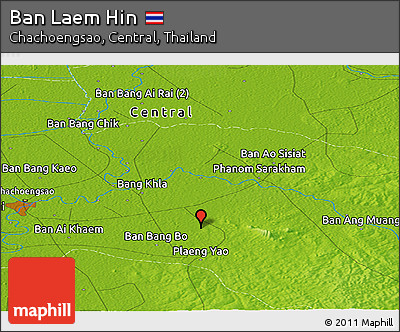 Physical Panoramic Map of Ban Laem Hin