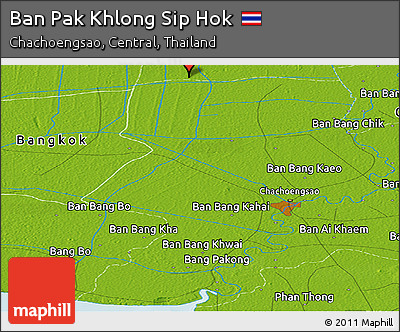 Physical Panoramic Map of Ban Pak Khlong Sip Hok