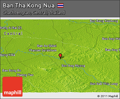 Physical Panoramic Map of Ban Tha Kong Nua