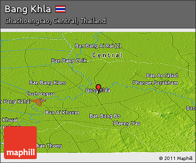Physical Panoramic Map of Bang Khla