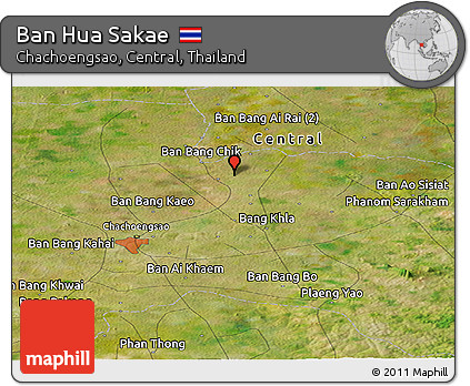 Satellite Panoramic Map of Ban Hua Sakae