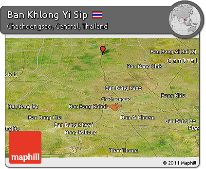 Satellite Panoramic Map of Ban Khlong Yi Sip