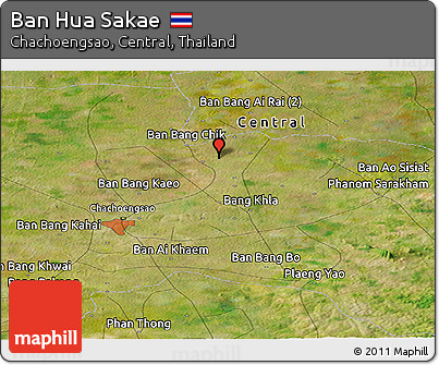 Satellite Panoramic Map of Ban Hua Sakae