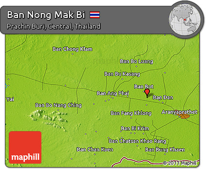 Physical 3D Map of Ban Nong Mak Bi