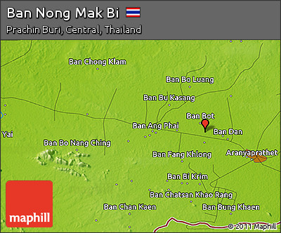 Physical 3D Map of Ban Nong Mak Bi