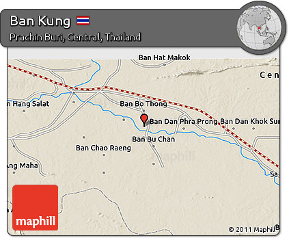 Shaded Relief 3D Map of Ban Kung