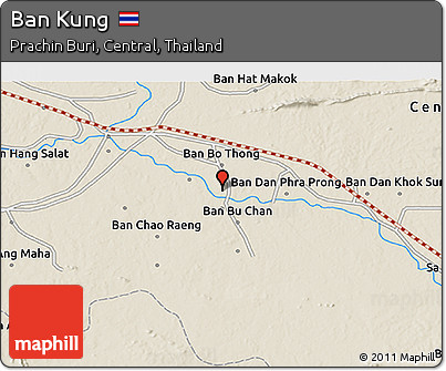 Shaded Relief 3D Map of Ban Kung