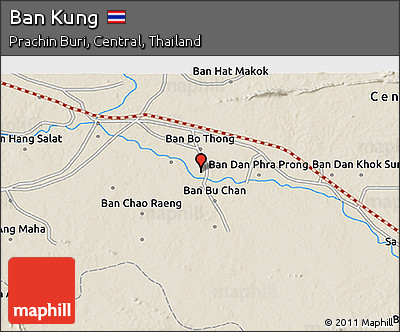Shaded Relief 3D Map of Ban Kung