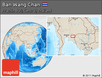 Shaded Relief Location Map of Ban Wang Chan