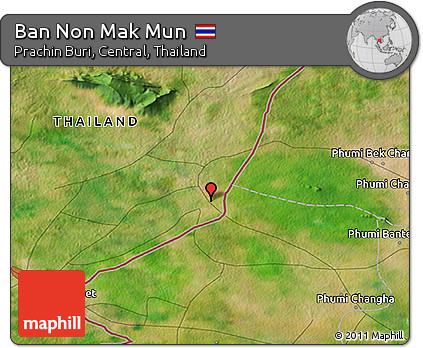 Satellite 3D Map of Ban Non Mak Mun