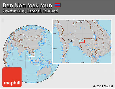 Gray Location Map of Ban Non Mak Mun