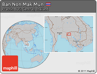 Gray Location Map of Ban Non Mak Mun