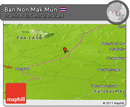 Physical Panoramic Map of Ban Non Mak Mun
