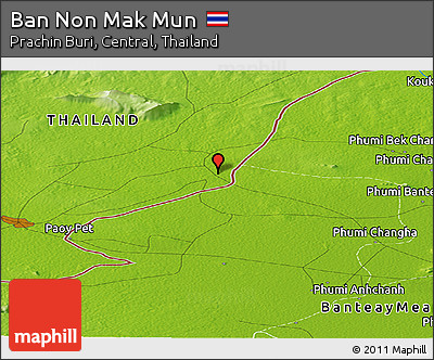 Physical Panoramic Map of Ban Non Mak Mun