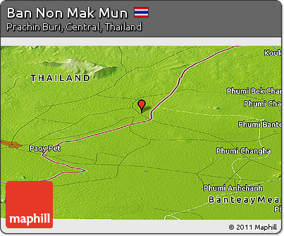 Physical Panoramic Map of Ban Non Mak Mun