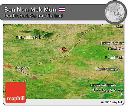 Satellite Panoramic Map of Ban Non Mak Mun