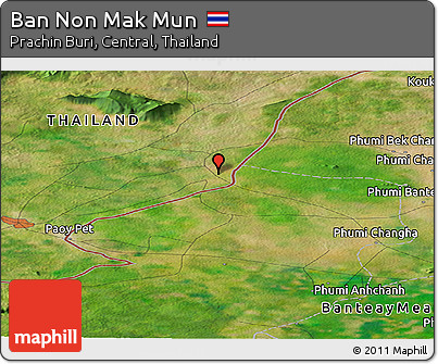 Satellite Panoramic Map of Ban Non Mak Mun