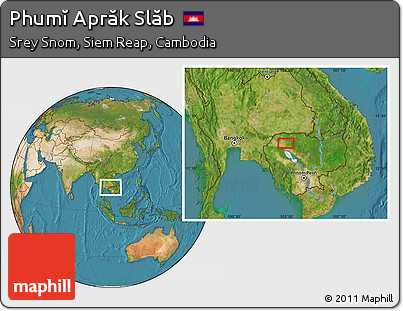 Satellite Location Map of Phumĭ Aprăk Slăb