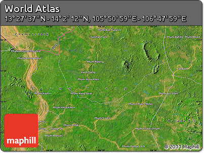 Satellite Map of the Area around 13° 44' 54" N, 106° 19' 29" E