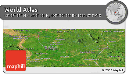 Satellite Panoramic Map of the Area around 13° 44' 54" N, 106° 19' 29" E