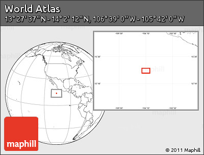 Blank Location Map of the Area around 13° 44' 54" N, 106° 10' 30" W