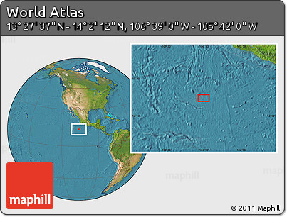 Satellite Location Map of the Area around 13° 44' 54" N, 106° 10' 30" W