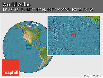Satellite Location Map of the Area around 13° 44' 54" N, 106° 10' 30" W