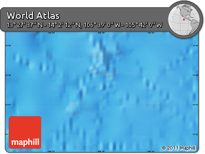 Physical Map of the Area around 13° 44' 54" N, 106° 10' 30" W