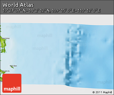 Physical 3D Map of the Area around 13° 44' 54" N, 109° 43' 29" E