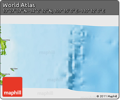 Physical 3D Map of the Area around 13° 44' 54" N, 109° 43' 29" E