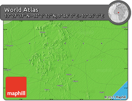 Political Map of the Area around 13° 44' 54" N, 10° 16' 30" E