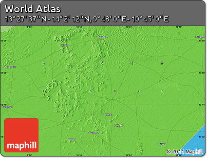 Political Map of the Area around 13° 44' 54" N, 10° 16' 30" E