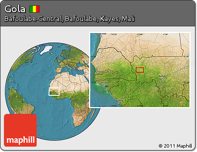 Satellite Location Map of Gola