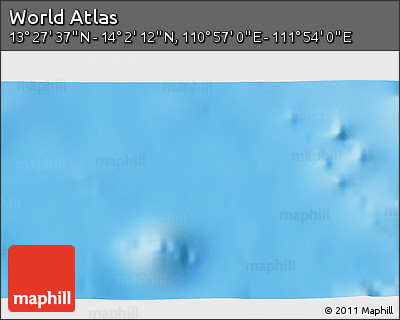 Physical 3D Map of the Area around 13° 44' 54" N, 111° 25' 30" E