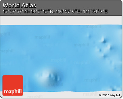 Physical 3D Map of the Area around 13° 44' 54" N, 111° 25' 30" E